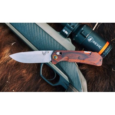 Нож складной BENCHMADE Grizzly Creek, Wood Dark Brown, S30V клинок P 8,9 см