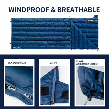 Спальный мешок NATUREHIKE Cicada Wing CW295, утиный пух, 72х190см